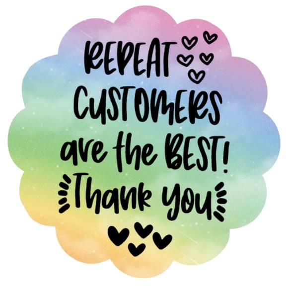 Repeat Customer Thank You Stickers - Flower Shape - Pack of 100 Pcs - Picture 2 of 2